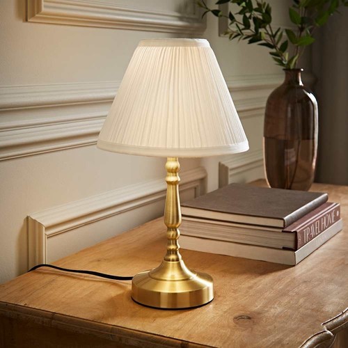 Brass touch table - table, lamp