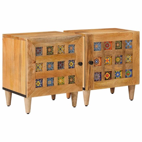Bedside cabinet solid mango - cabinet,
