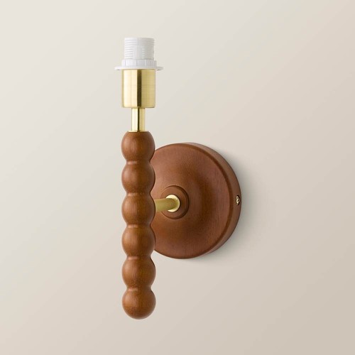 Wooden bobble wall light - wooden,