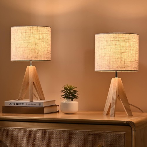 Bedside lamps set wood - bedside, 2,
