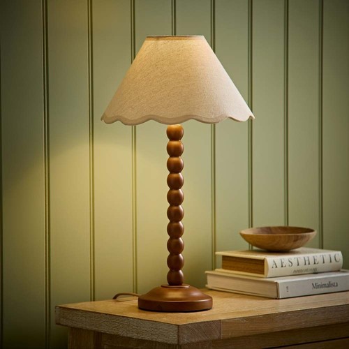 Bobble walnut table lamp - walnut,