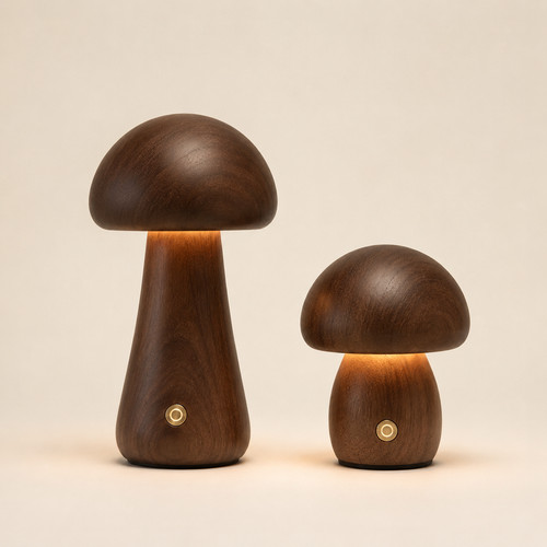 Wooden mushroom lamp - mushroom,