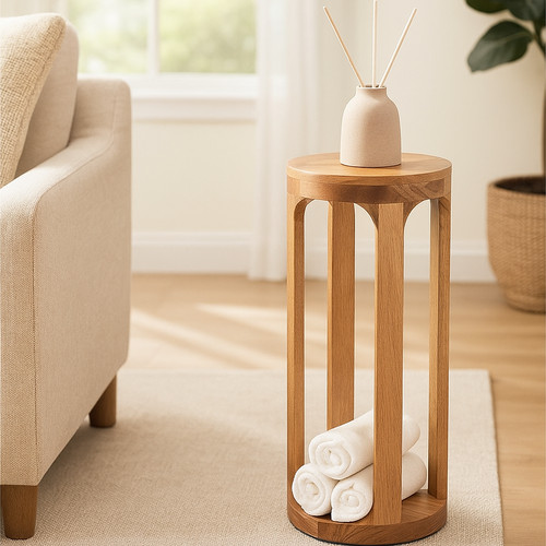 Walnut wooden side - walnut, table
