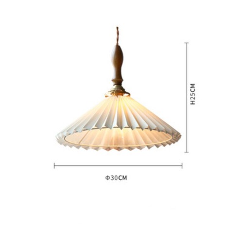 Pleated chandelier walnut wood - pleated,