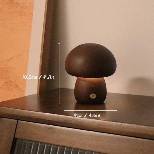 Wooden mushroom night light - wooden,