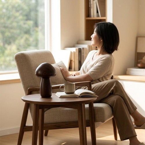 Wooden mushroom lamp - mushroom,