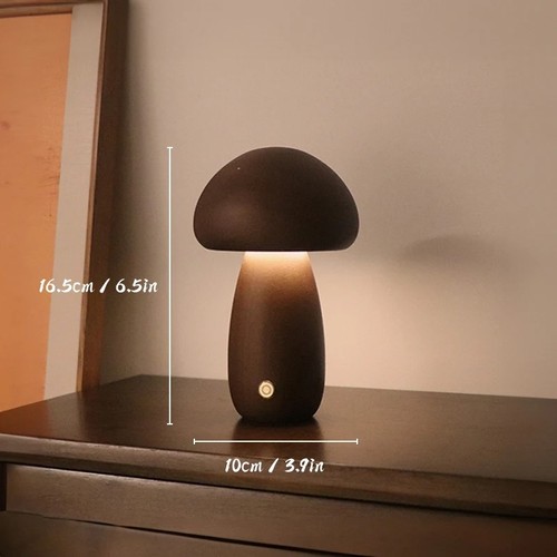 Wooden mushroom night light - night,