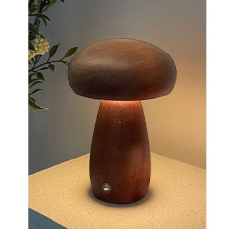Wooden mushroom touch night - mushroom,