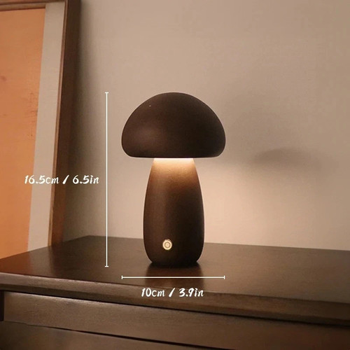 Wooden mushroom night - mushroom, light
